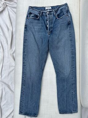 AGOLDE Riley High Rise Straight Button Fly Jeans Size 27  Crop